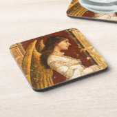 Kerstmis Fresco Angel Bier Onderzetter (Linkerzijde)