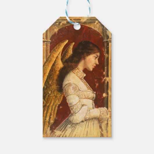 Kerstmis Fresco Angel Cadeaulabel (Voorkant)
