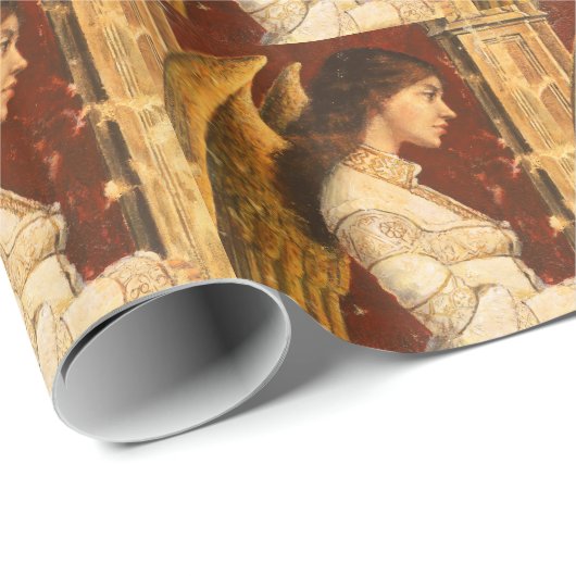 Kerstmis Fresco Angel Cadeaupapier (Rol Hoek)