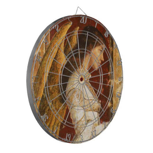 Kerstmis Fresco Angel Dartbord (Voorkant Links)