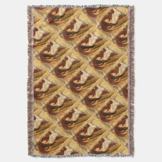 Kerstmis Fresco Angel Deken (Voorkant Verticaal)