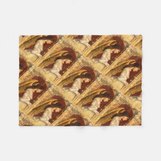 Kerstmis Fresco Angel Fleece Deken (Voorkant (Horizontaal))