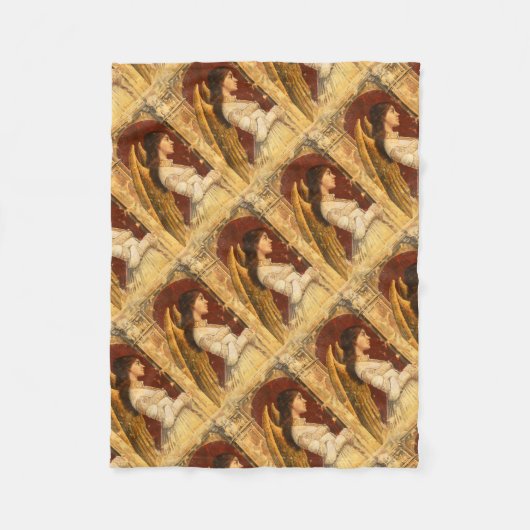 Kerstmis Fresco Angel Fleece Deken (Voorkant)