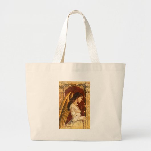 Kerstmis Fresco Angel Grote Tote Bag (Voorkant)