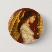 Kerstmis Fresco Angel Ronde Button 5,7 Cm (Voorkant)