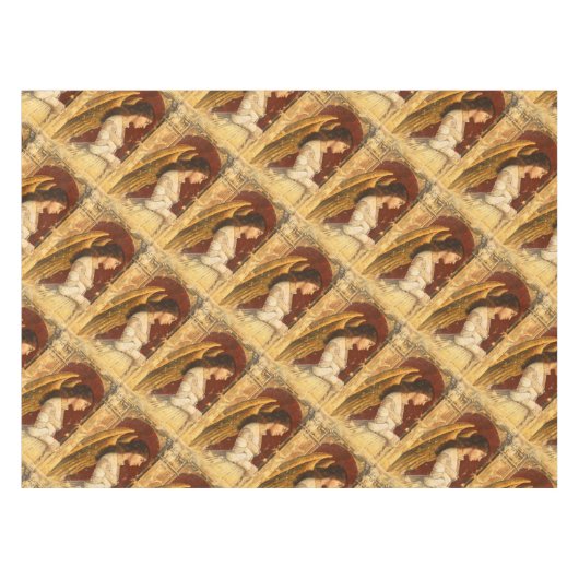 Kerstmis Fresco Angel Tafelkleed (Voorkant (Horizontaal))