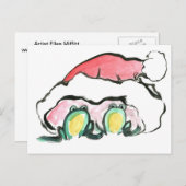 Kerstmis Frong Dup - sumi-E Feestdagenkaart (Voorkant / Achterkant)