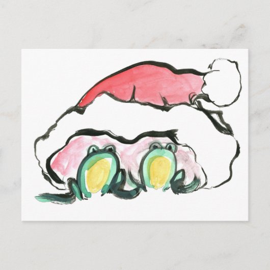 Kerstmis Frong Dup - sumi-E Feestdagenkaart (Voorkant)