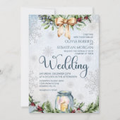 Kerstmis Frosty Snowly Winter bruiloft Kaart (Voorkant)