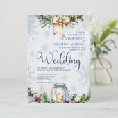 Kerstmis Frosty Snowly Winter bruiloft Kaart (Staand voorkant)
