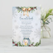 Kerstmis Frosty Snowly Winter bruiloft Kaart (Staand voorkant)