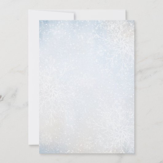 Kerstmis Frosty Snowly Winter bruiloft Save The Date (Achterkant)