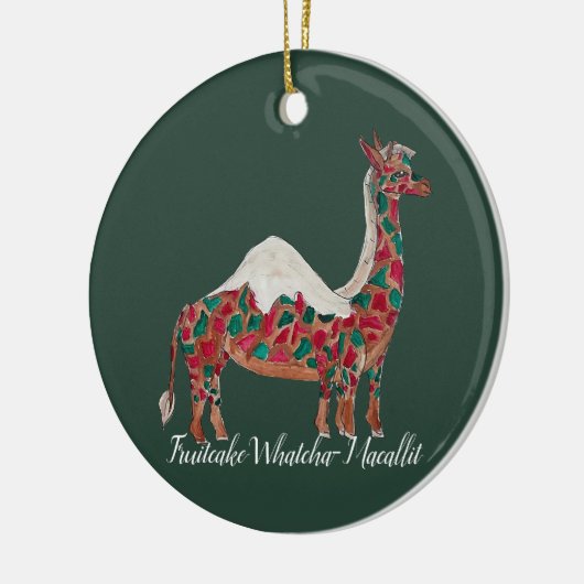 Kerstmis Fruitcake giraffe/kameel Keramisch Ornament (Links)