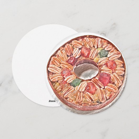 Kerstmis fruitcake waterverf schilderij kaart (Voorkant / Achterkant)