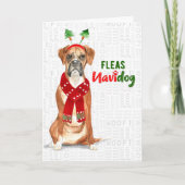 Kerstmis Funny Boxer Dog Fleas NaviDOG Feestdagen Kaart (Voorkant)