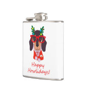Kerstmis Funny Dog Dachshund Howlidays 6 oz. Heupfles (Links)