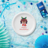 Kerstmis Funny Dog Dachshund Howlidays Papieren Bordje (Feest)