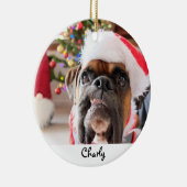 Kerstmis Funny Dog gepersonaliseerd Keramisch Ornament (Rechts)