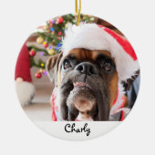 Kerstmis Funny Dog gepersonaliseerd Keramisch Ornament (Voorkant)