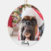 Kerstmis Funny Dog gepersonaliseerd Keramisch Ornament (Links)