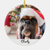 Kerstmis Funny Dog gepersonaliseerd Keramisch Ornament (Achterkant)