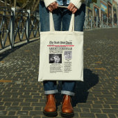 Kerstmis Funny North Pole Times Newspaper Cute Tote Bag