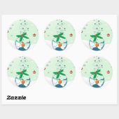 Kerstmis Funny Pet Goldfish Ronde Sticker (Vel)