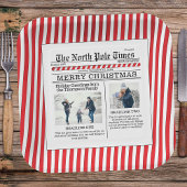 Kerstmis Funny Photo Whimsical Newspaper Papieren Bordje