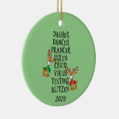 Kerstmis Funny Reindeer Names Covid 2020 Keramisch Ornament (Rechts)