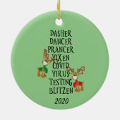 Kerstmis Funny Reindeer Names Covid 2020 Keramisch Ornament (Achterkant)