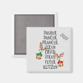 Kerstmis Funny Reindeer Names Covid 2020 Magneet (Voorkant / Achterkant)
