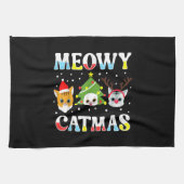 kerstmis Funny Xmas kat Meowy Catmas Theedoek (Horizontaal)