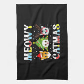 kerstmis Funny Xmas kat Meowy Catmas Theedoek (Verticaal)