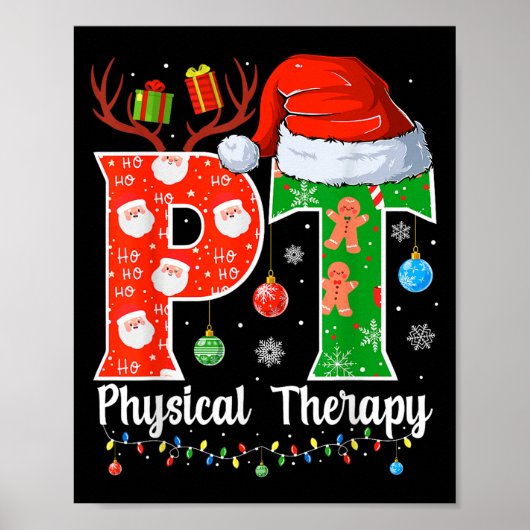 Kerstmis Fysiotherapie Kerstmis Pt Xmas Poster (Voorkant)