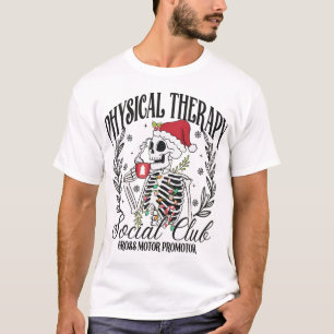 Kerstmis Fysiotherapie Skelet Kerstman Hoed T-shirt