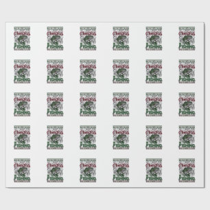 Kerstmis Ga Vissen Vis Santa Hoed Lichten Cadeaupapier