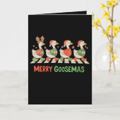 Kerstmis Gaanse Gans Kerstman Horrorsweater Kaart (Gele Bloem)