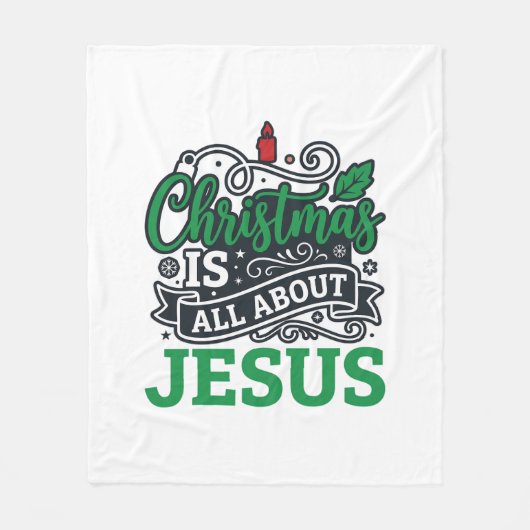 Kerstmis gaat helemaal over Jezus Design Fleece Deken (Voorkant)