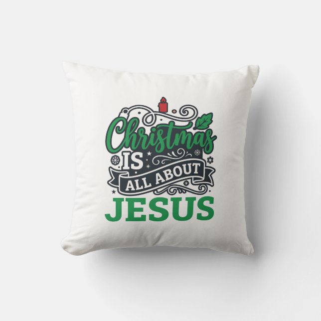 Kerstmis gaat helemaal over Jezus Design Kussen (Voorkant)