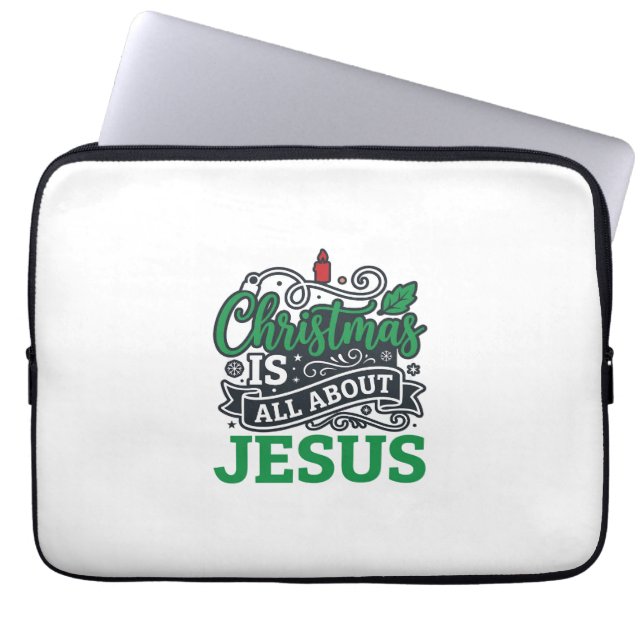 Kerstmis gaat helemaal over Jezus Design Laptop Sleeve (Voorkant)