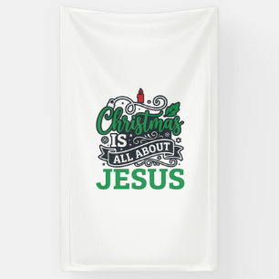 Kerstmis gaat helemaal over Jezus Design Spandoek