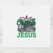 Kerstmis gaat helemaal over Jezus Design Sparkling Wijnetiket (Enkel label)