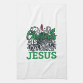 Kerstmis gaat helemaal over Jezus Design Theedoek (Verticaal)