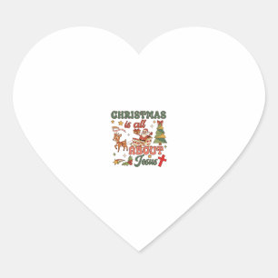 Kerstmis gaat helemaal over Jezus Kerstman slee re Hart Sticker