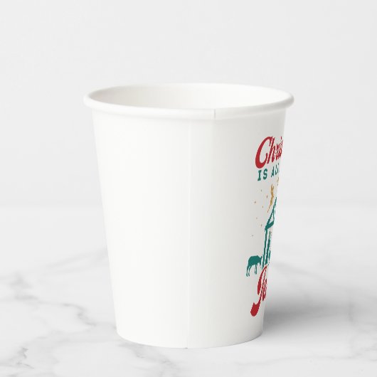 Kerstmis gaat helemaal over Jezus Nativiteitsscène Papieren Bekers (Rechts)