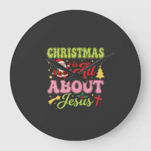 Kerstmis gaat helemaal over Jezus Retro Grote Klok
