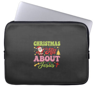 Kerstmis gaat helemaal over Jezus Retro Laptop Sleeve