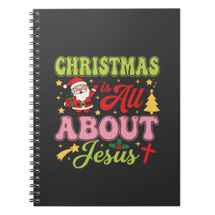 Kerstmis gaat helemaal over Jezus Retro Notitieboek