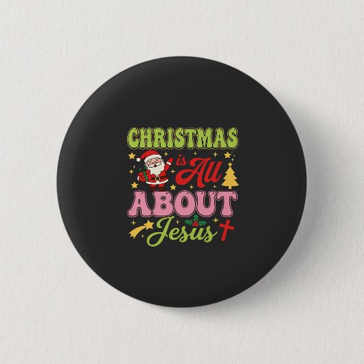 Kerstmis gaat helemaal over Jezus Retro Ronde Button 5,7 Cm (Voorkant)