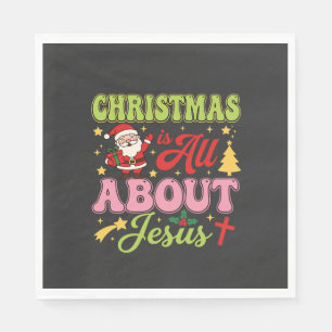 Kerstmis gaat helemaal over Jezus Retro Servet
